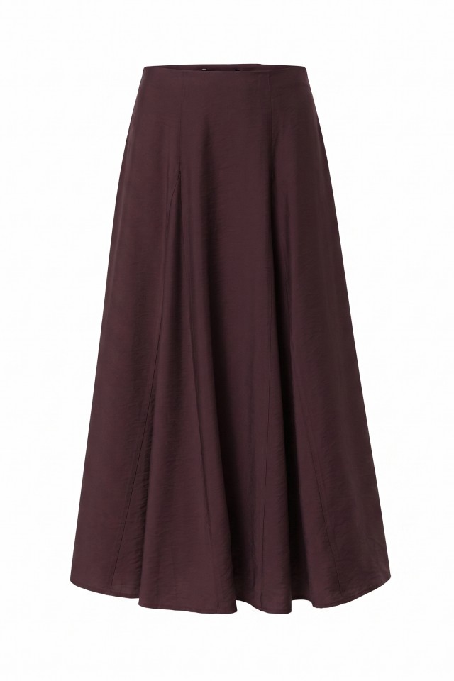 Flowy Dark Red Midi Skirt Flowy Dark Red Midi Skirt
