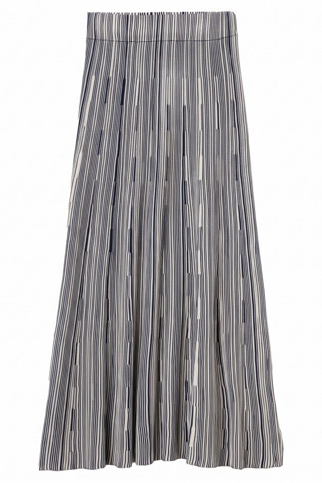 Saia azul midi plissada Saia azul midi plissada