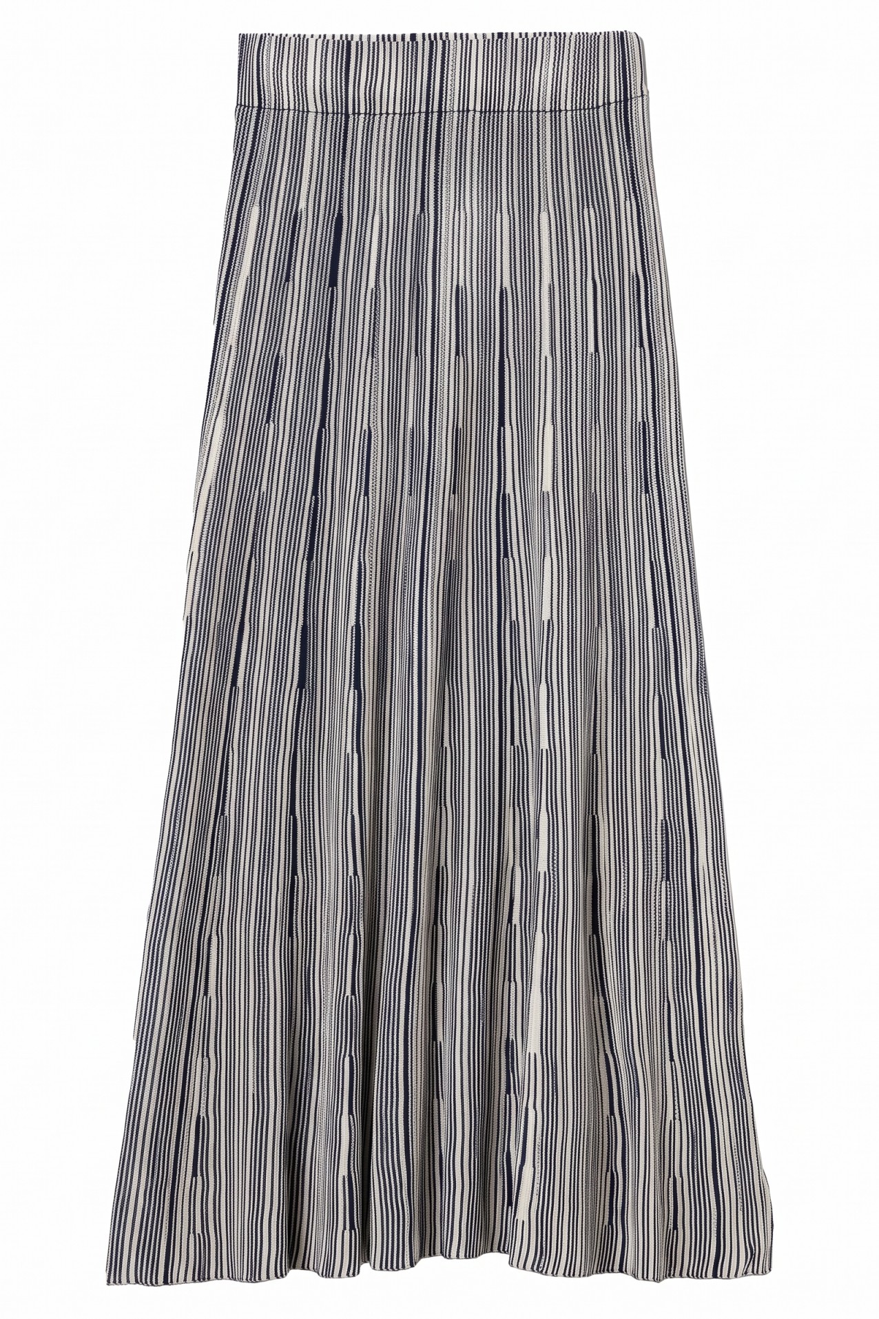 Blue Pleated Midi Skirt