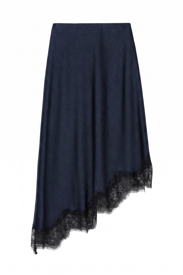 Navy Skirt With Lace Details Navy Skirt With Lace Details