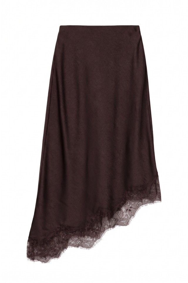 Asymmetric Brown Midi Skirt Asymmetric Brown Midi Skirt