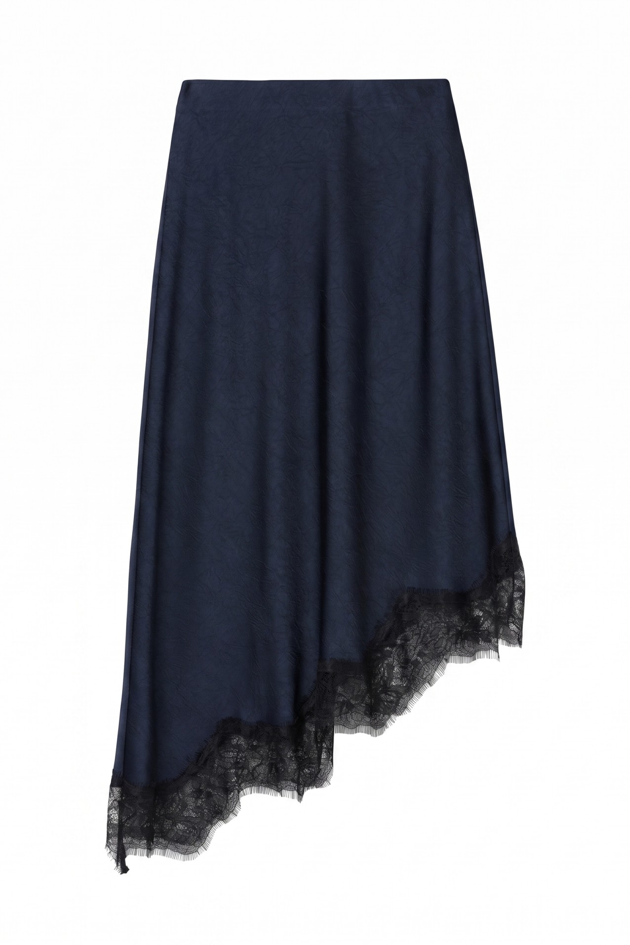 Navy Skirt With Lace Details