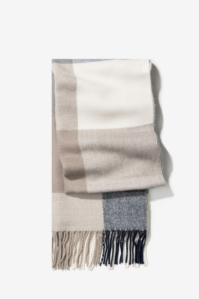 Blue Colour-Block Scarf