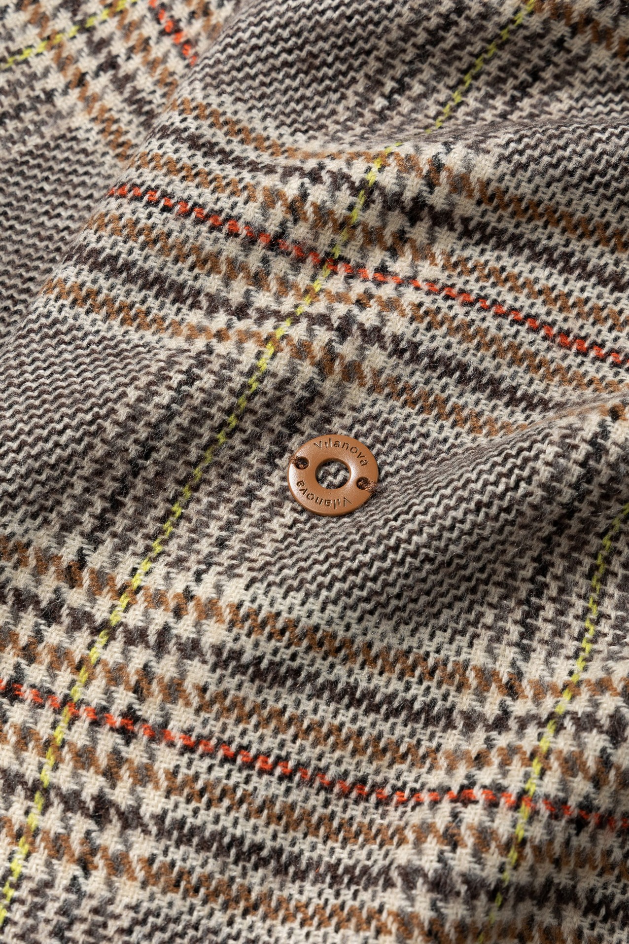 Brown Plaid Scarf Cape