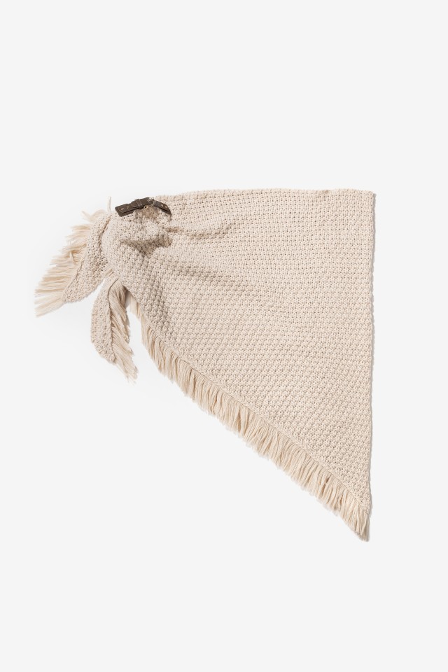 Beige Textured Knit Scarf