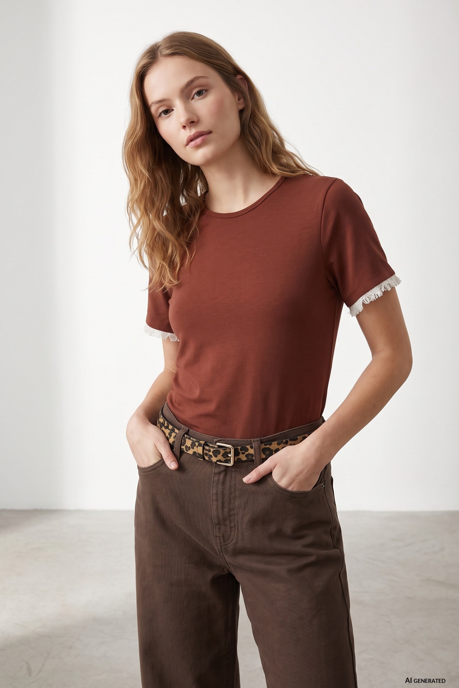 Camiseta slim rojo oscuro