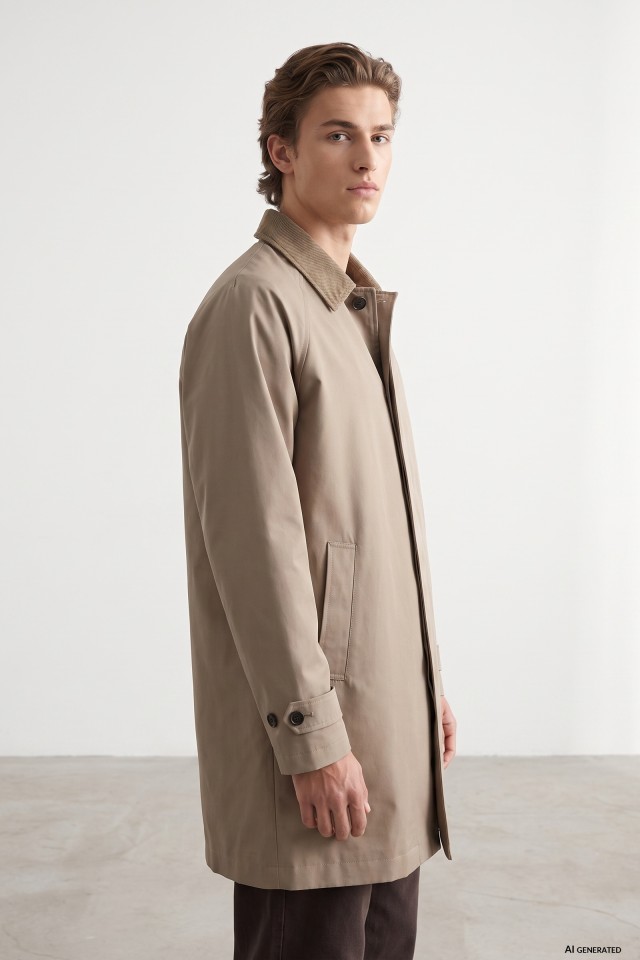 Beige Regular Long Coat Beige Regular Long Coat