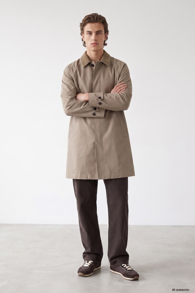 Beige Regular Long Coat Beige Regular Long Coat