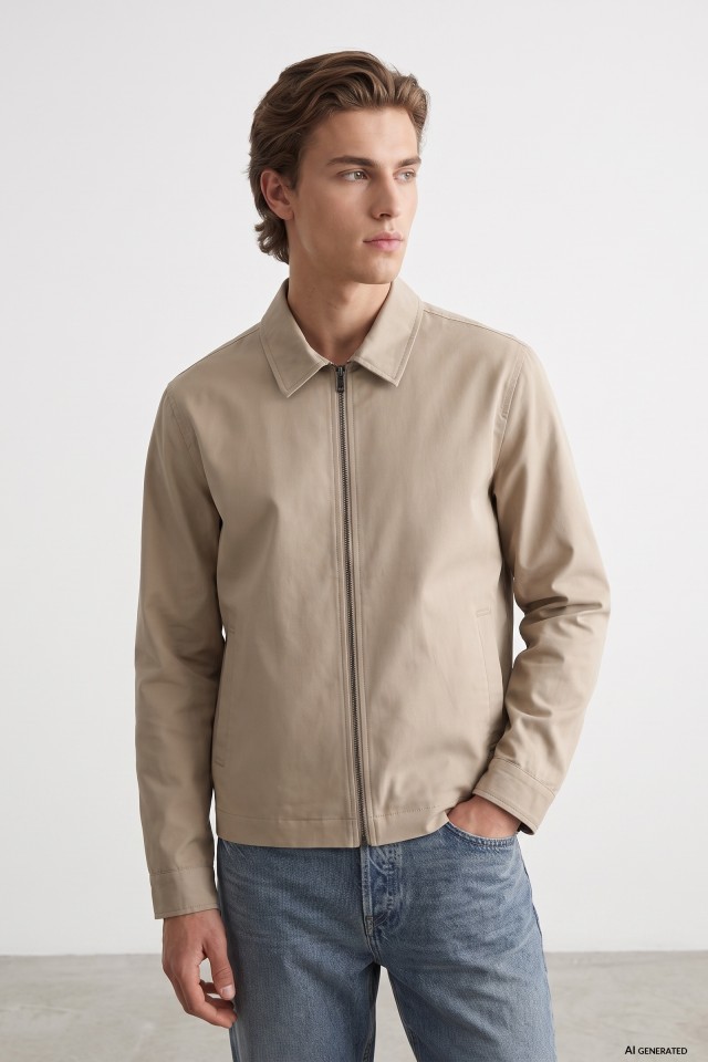 Beige Short Casual Jacket Beige Short Casual Jacket