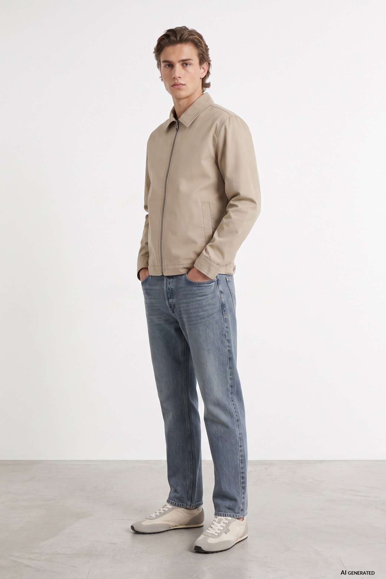 Beige Short Casual Jacket
