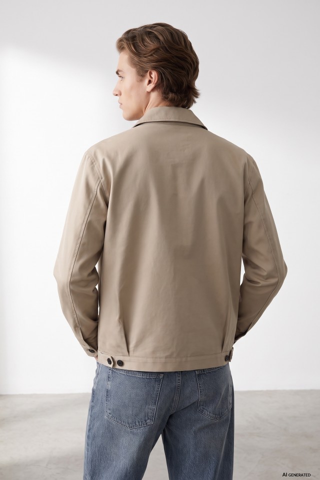 Beige Short Casual Jacket Beige Short Casual Jacket