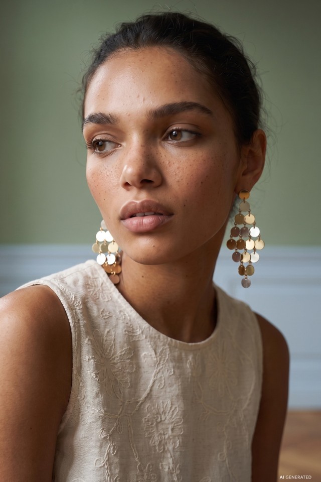 Gold Statement Dangle Earrings
