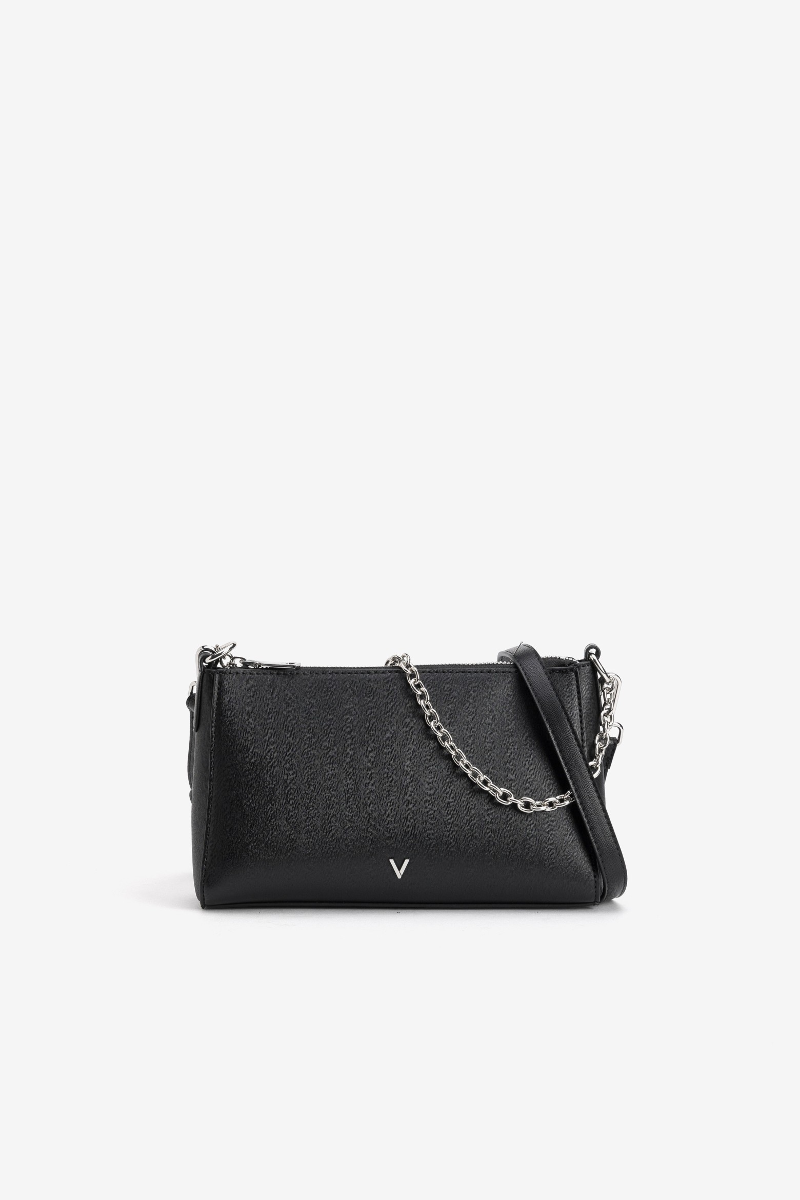 Cartera negra cadena plateada