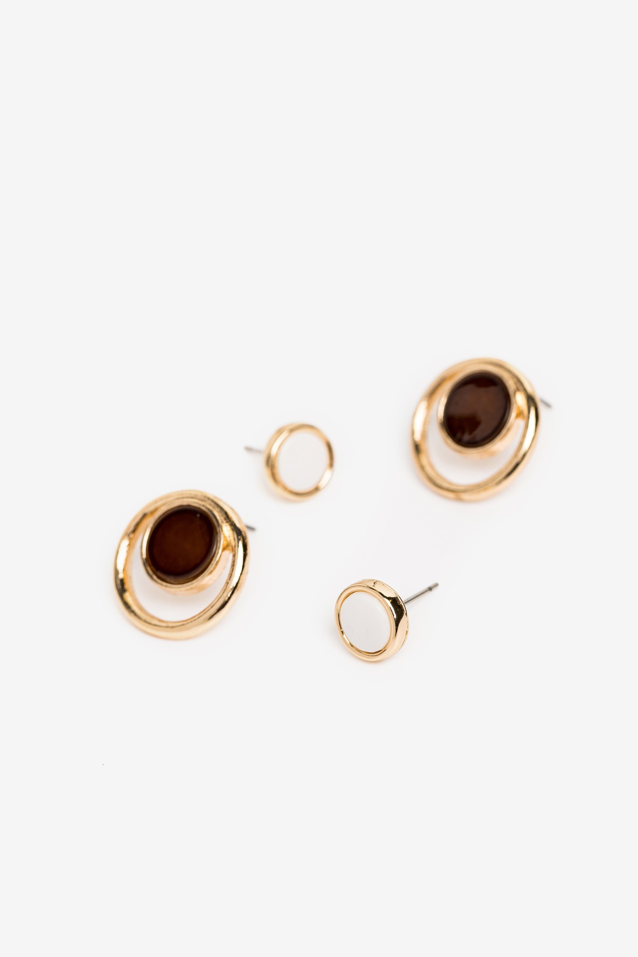Brown Gold Stud Earrings