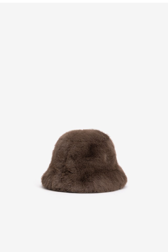 Brown Fuzzy Bucket Hat