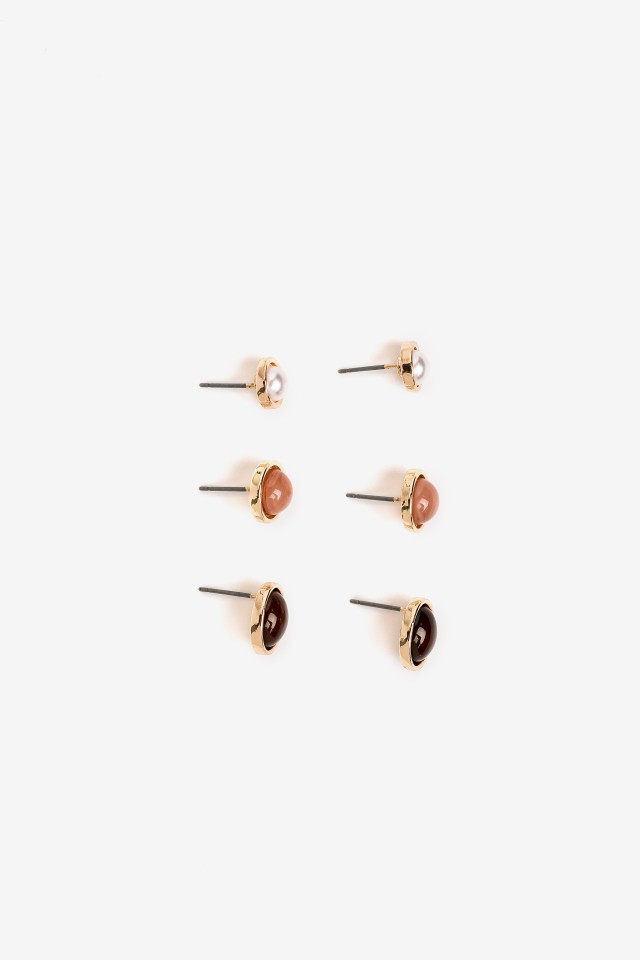 Minimal Gold Stud Earrings Set