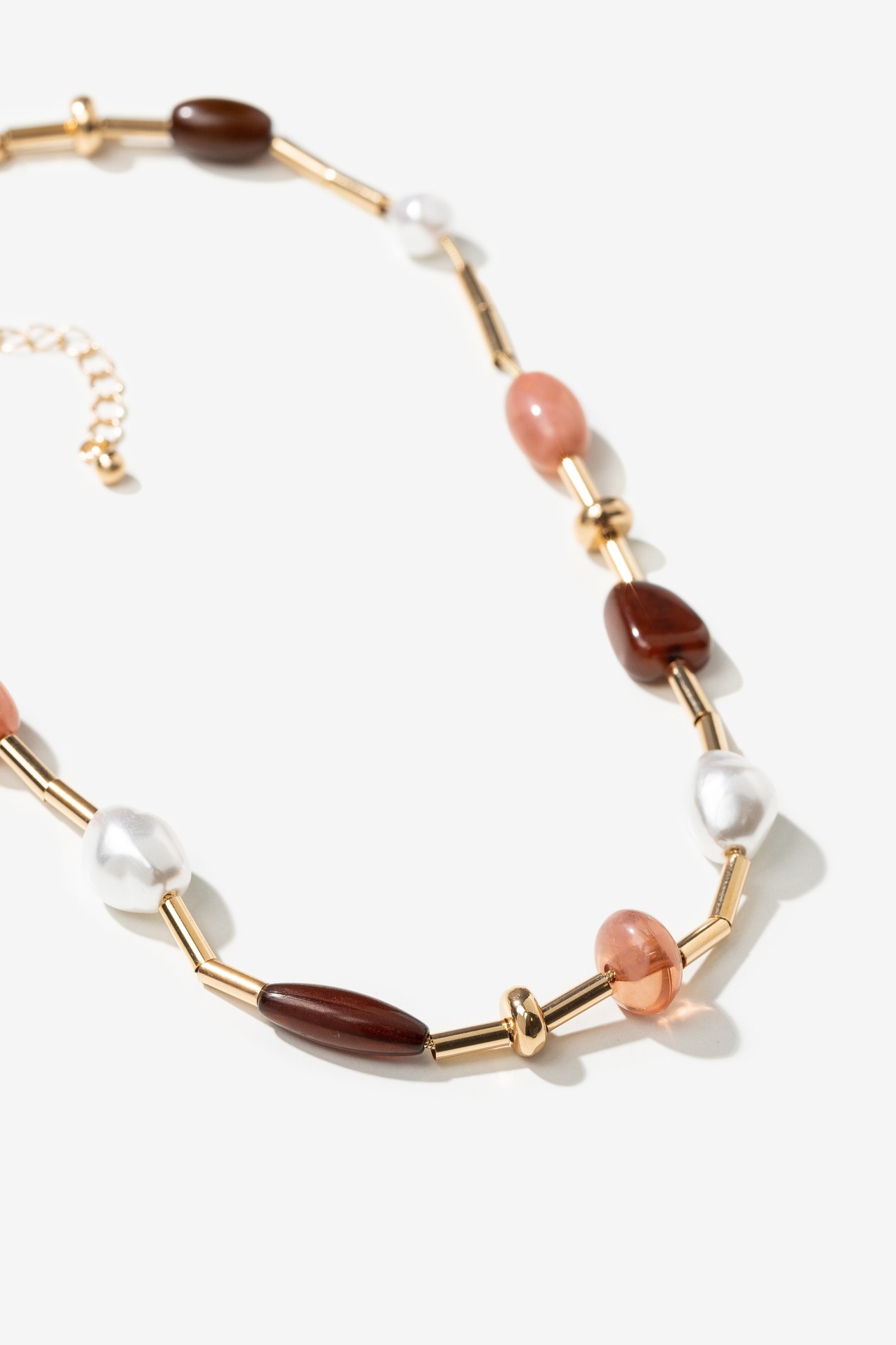 Gold Boho Bead Necklace