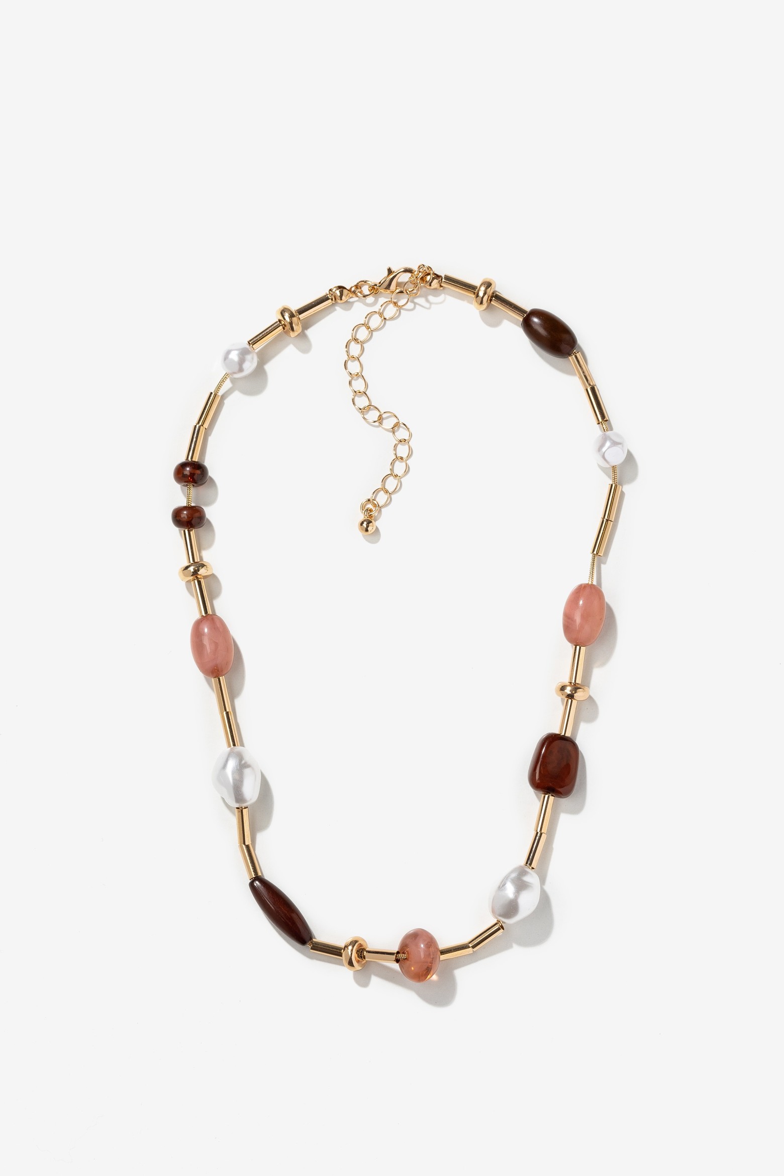 Gold Boho Bead Necklace