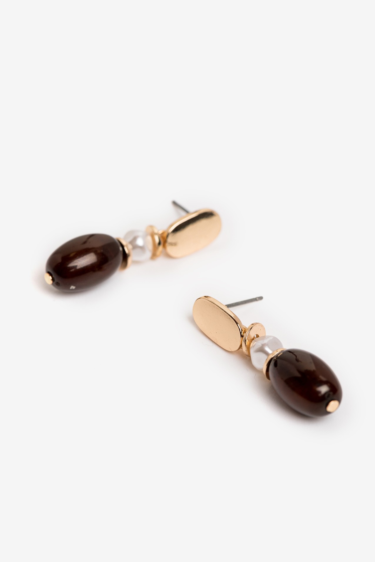 Gold Drop Oval Earrings
