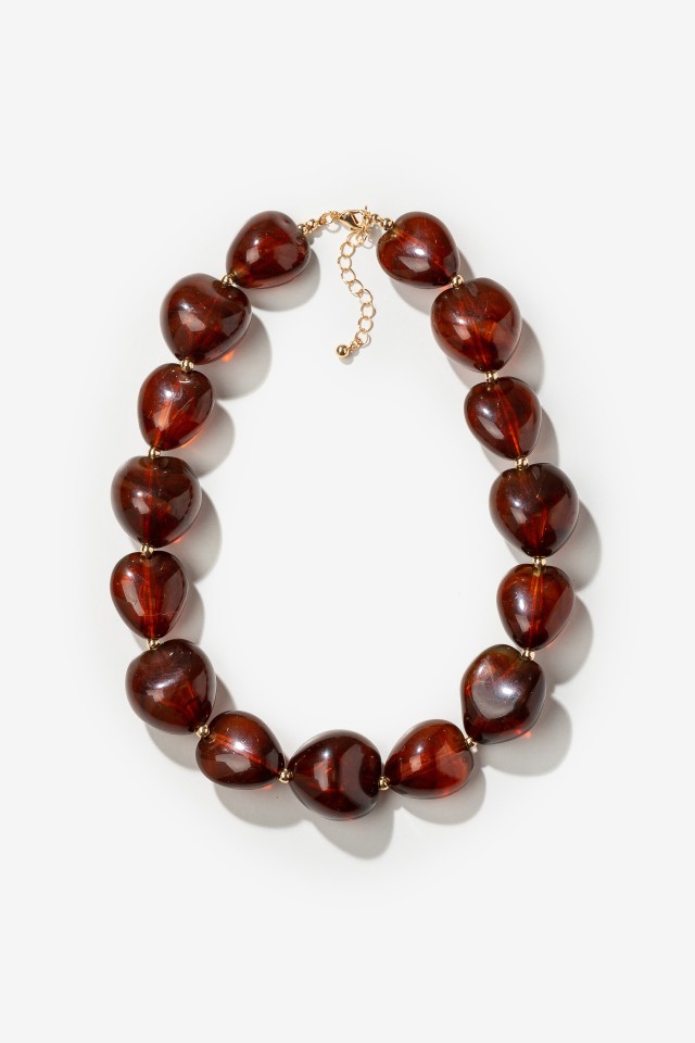 Amber Bead Statement Necklace