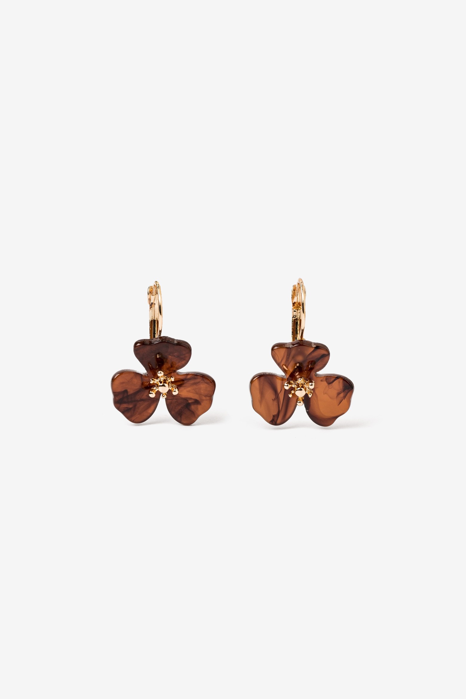 Golden Brown Flower Earrings