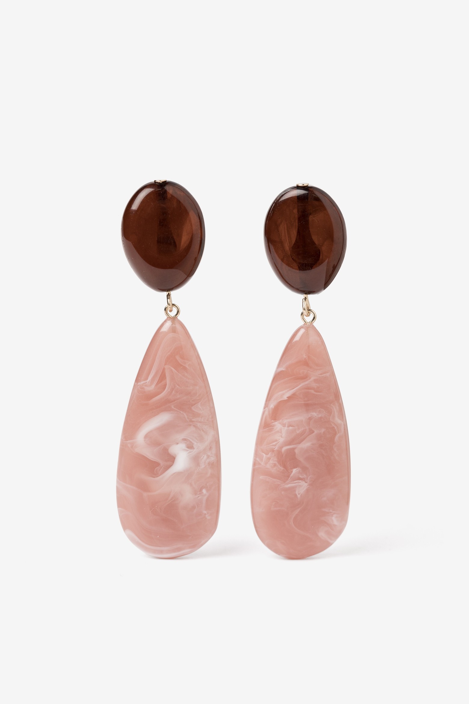Pink Marbled Drop Earrings