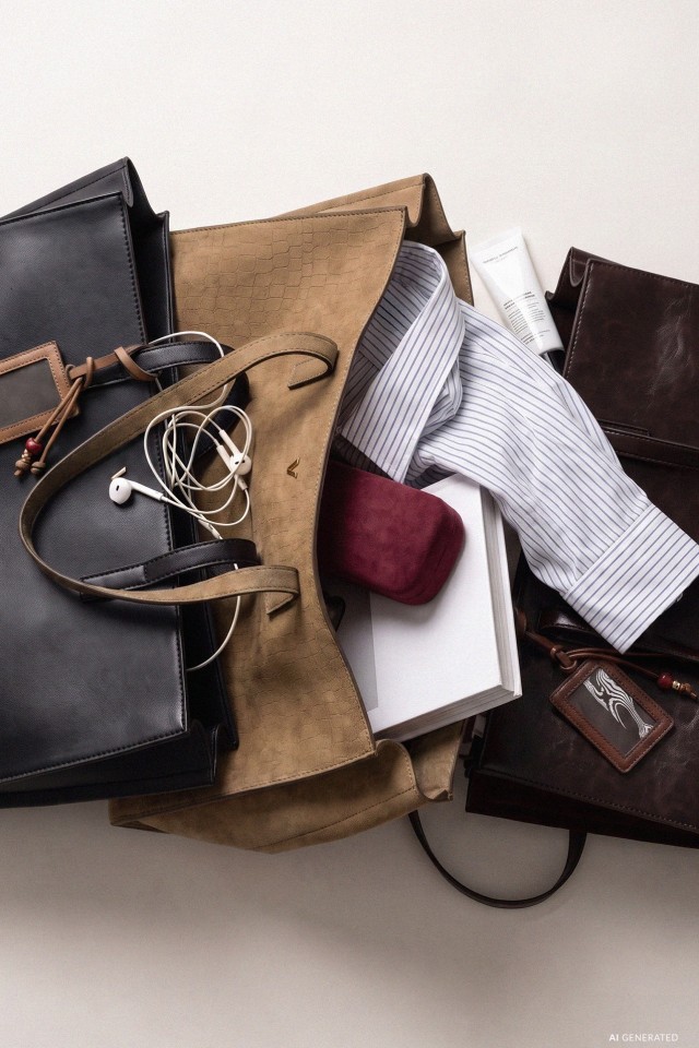 Brown Tote Bag with Tag