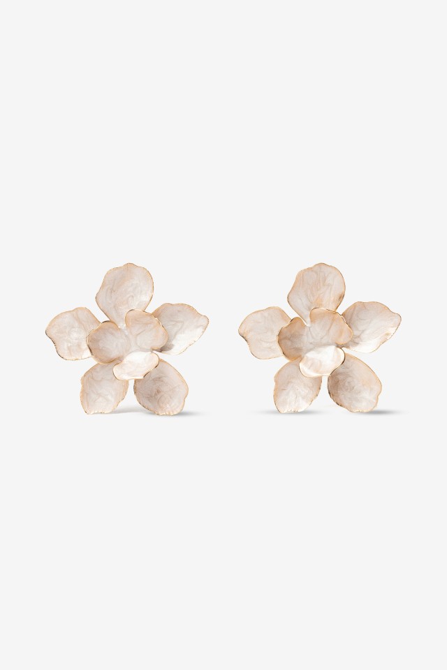 Golden Flower Stud Earrings