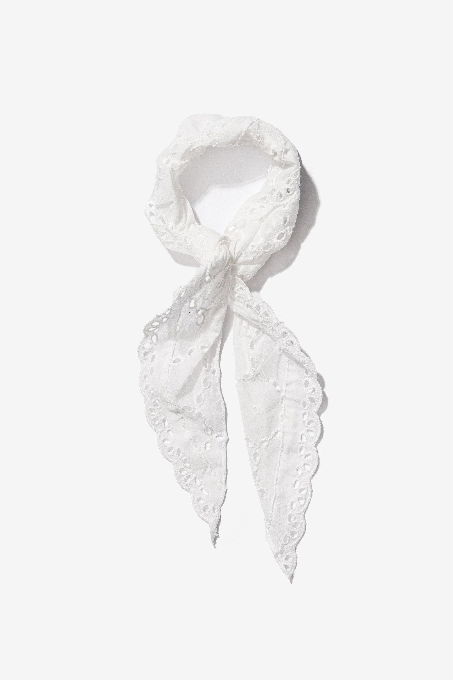 White Eyelet Skinny Bandana