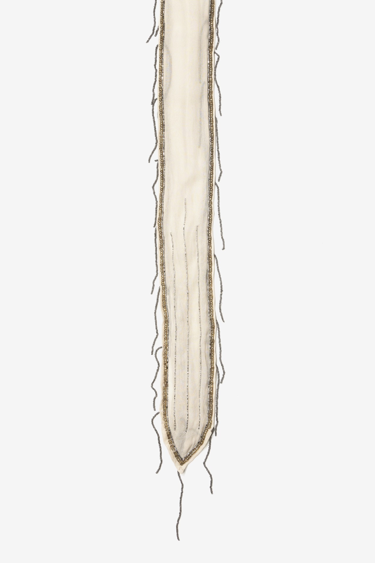 Cream Scarf With Metallic Details