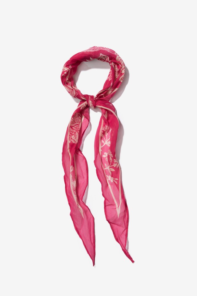 Pink Skinny Floral Bandana