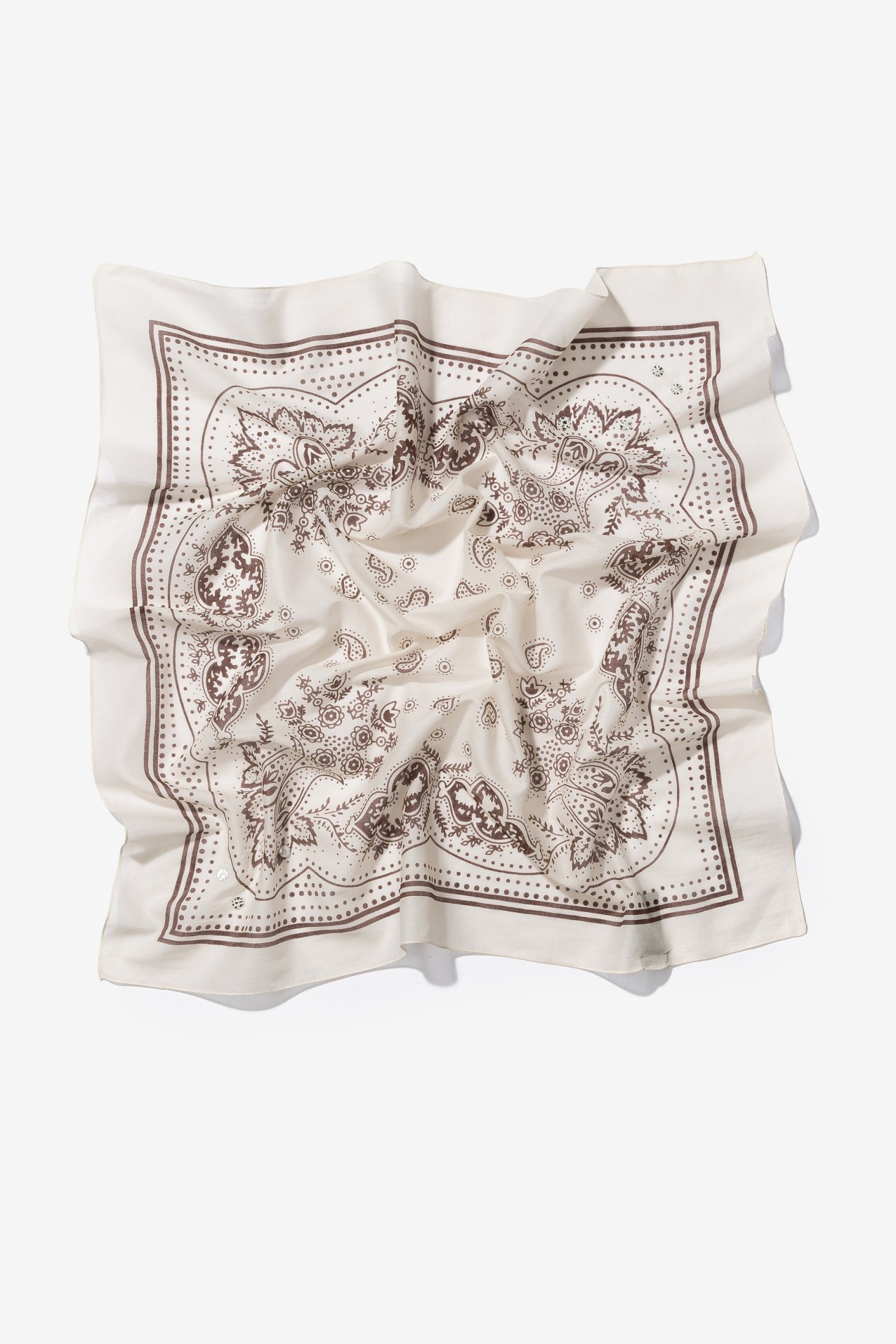 Bandana beige estampado paisley