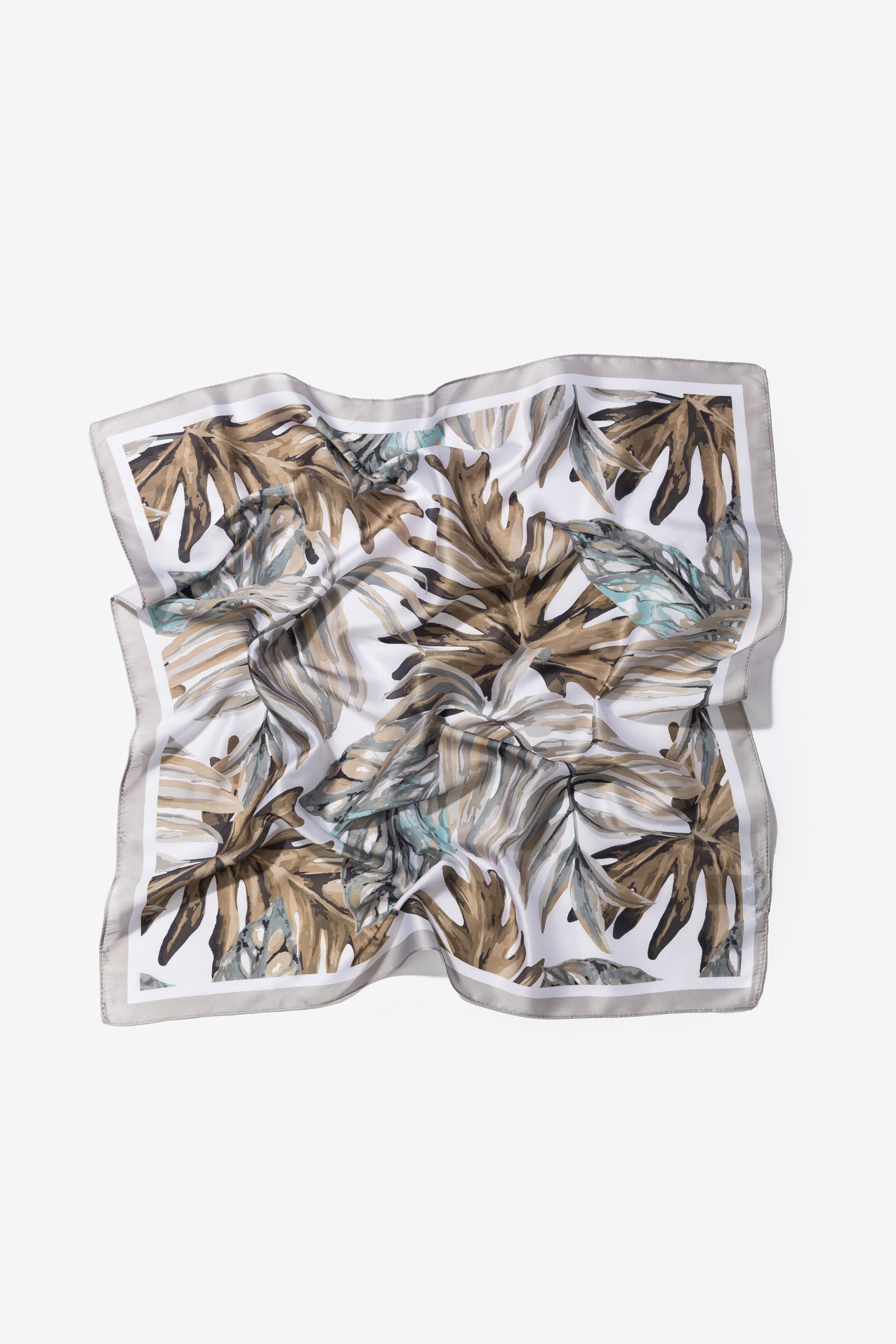 Beige and Leaf Print Bandana