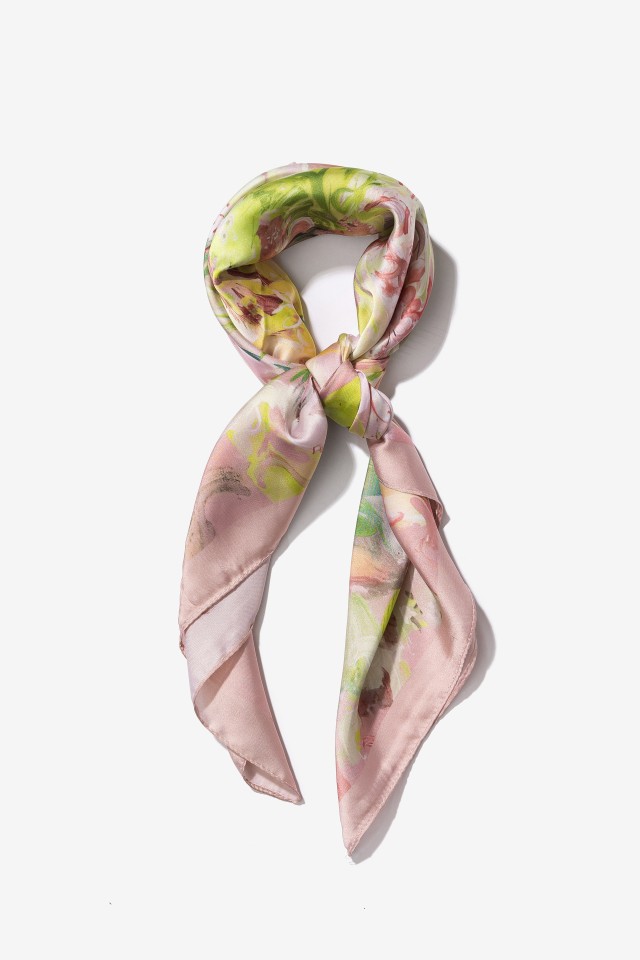 Pink floral printed bandana