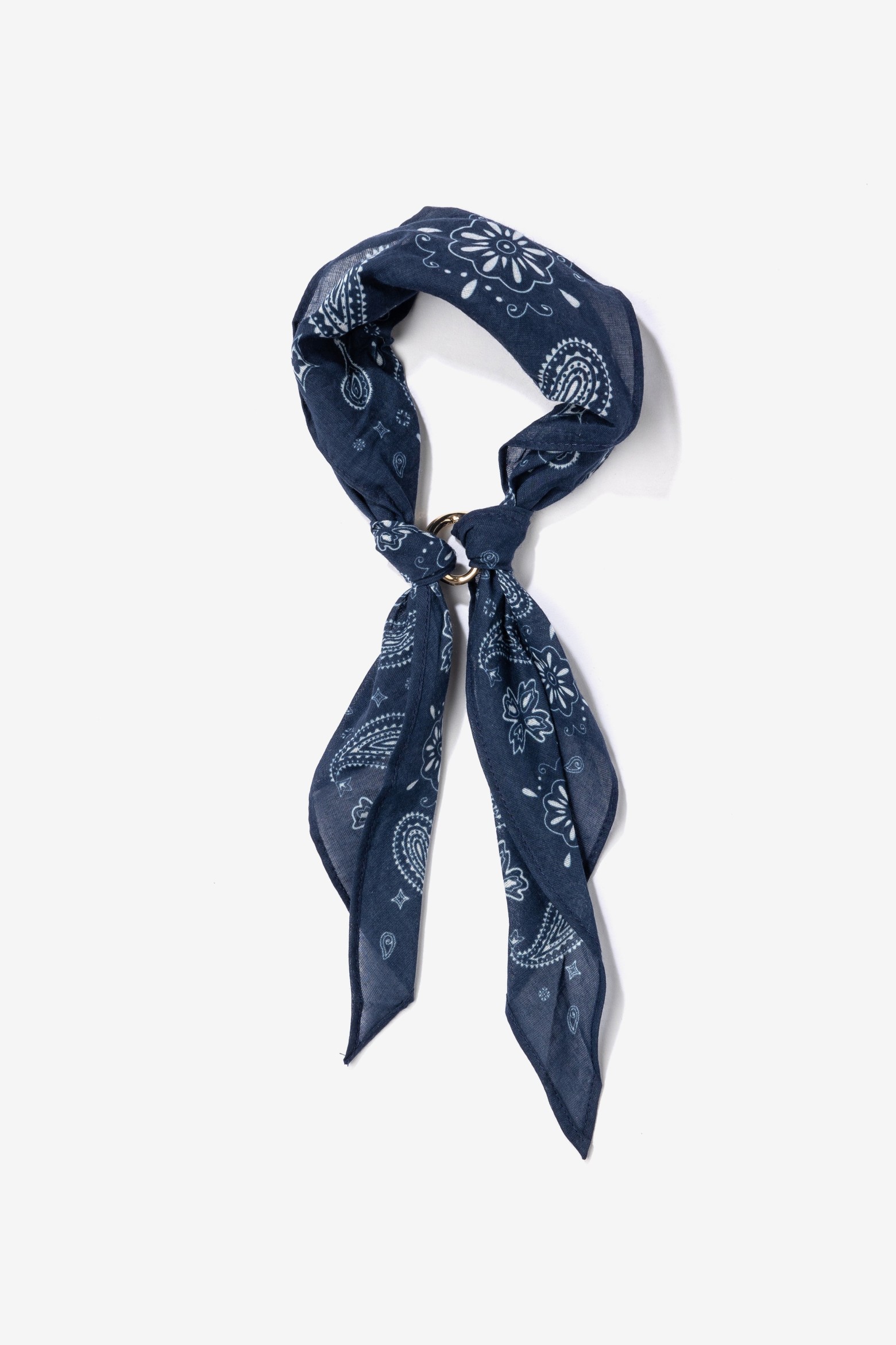 Dark Blue Floral Bandana
