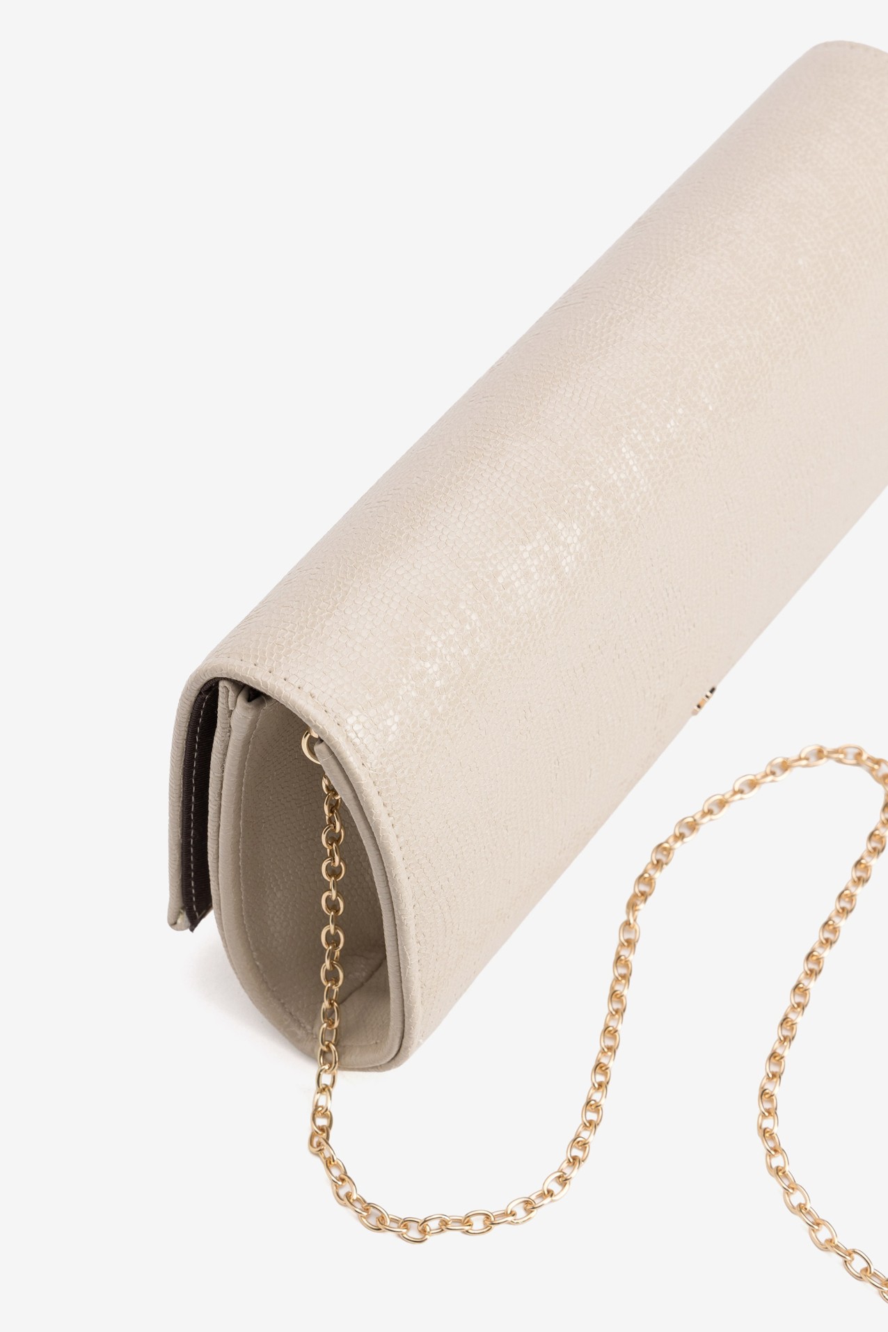 Beige Shimmery Clutch Bag