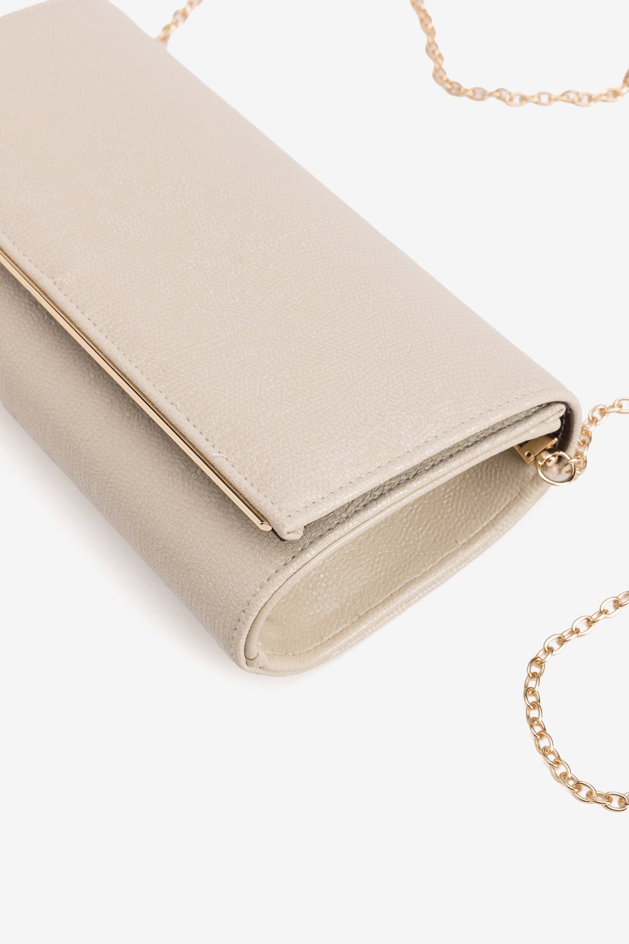 Beige Shimmery Clutch Bag
