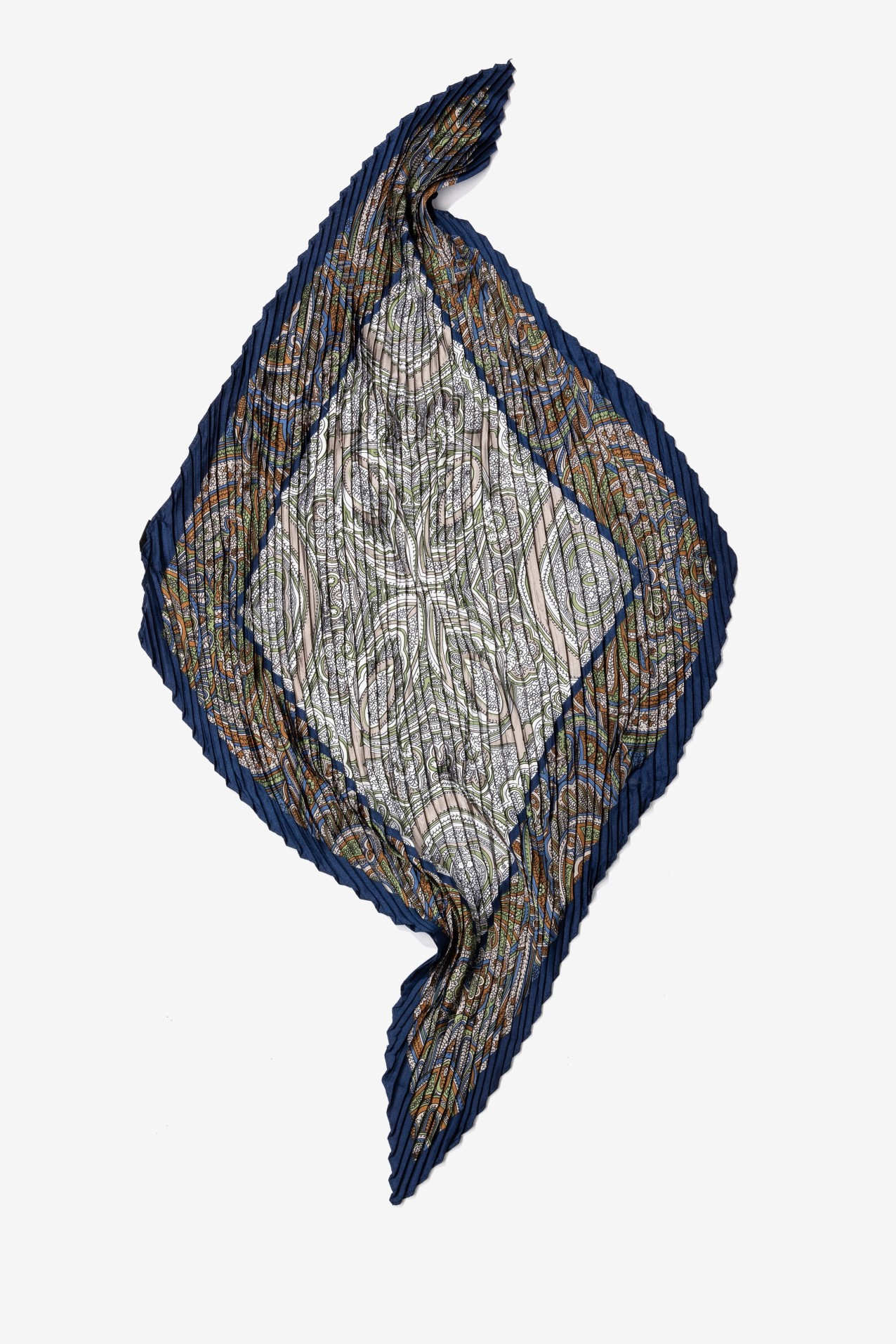 Blue Patterned Bandana Scarf