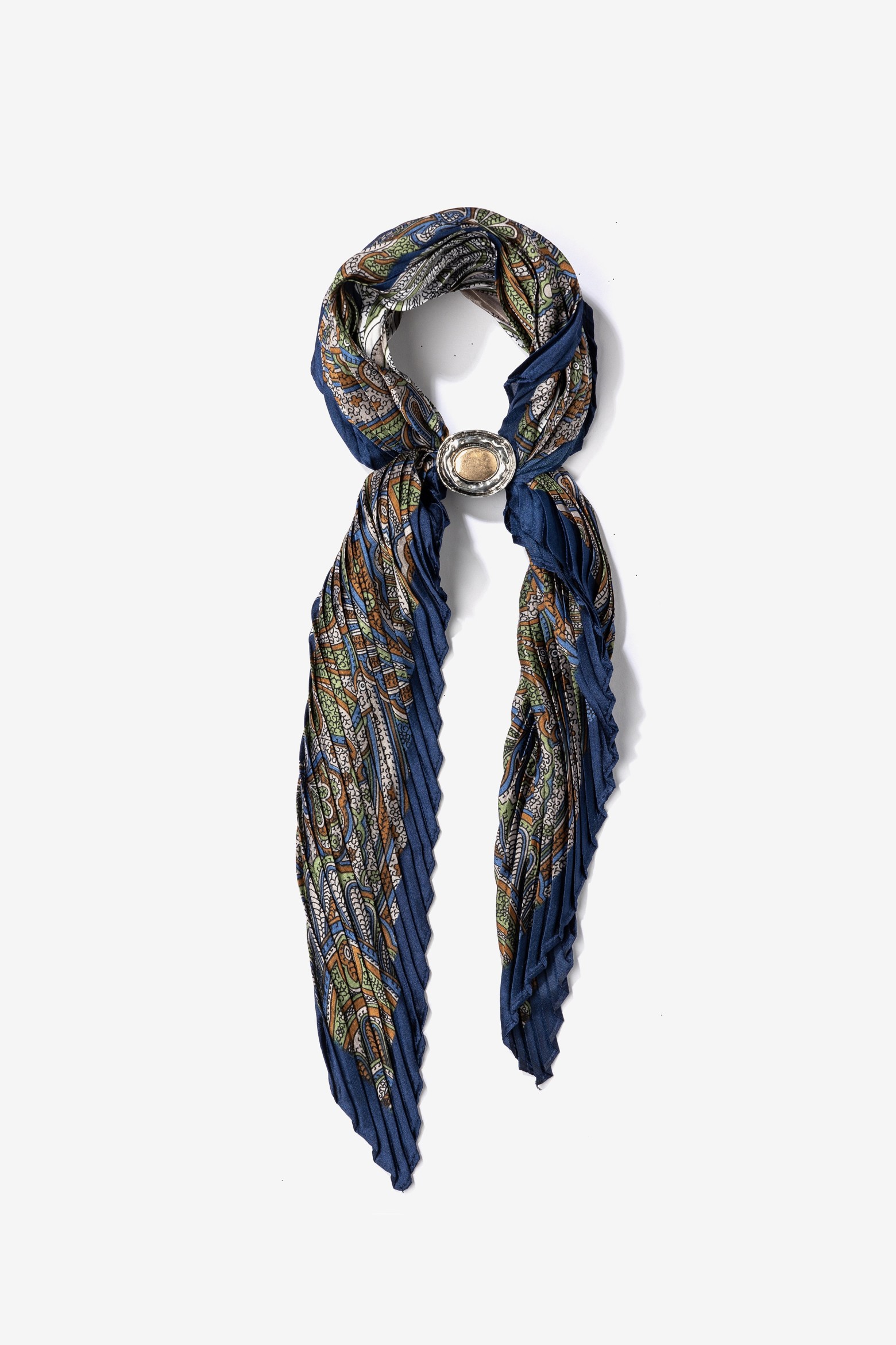 Blue Patterned Bandana Scarf