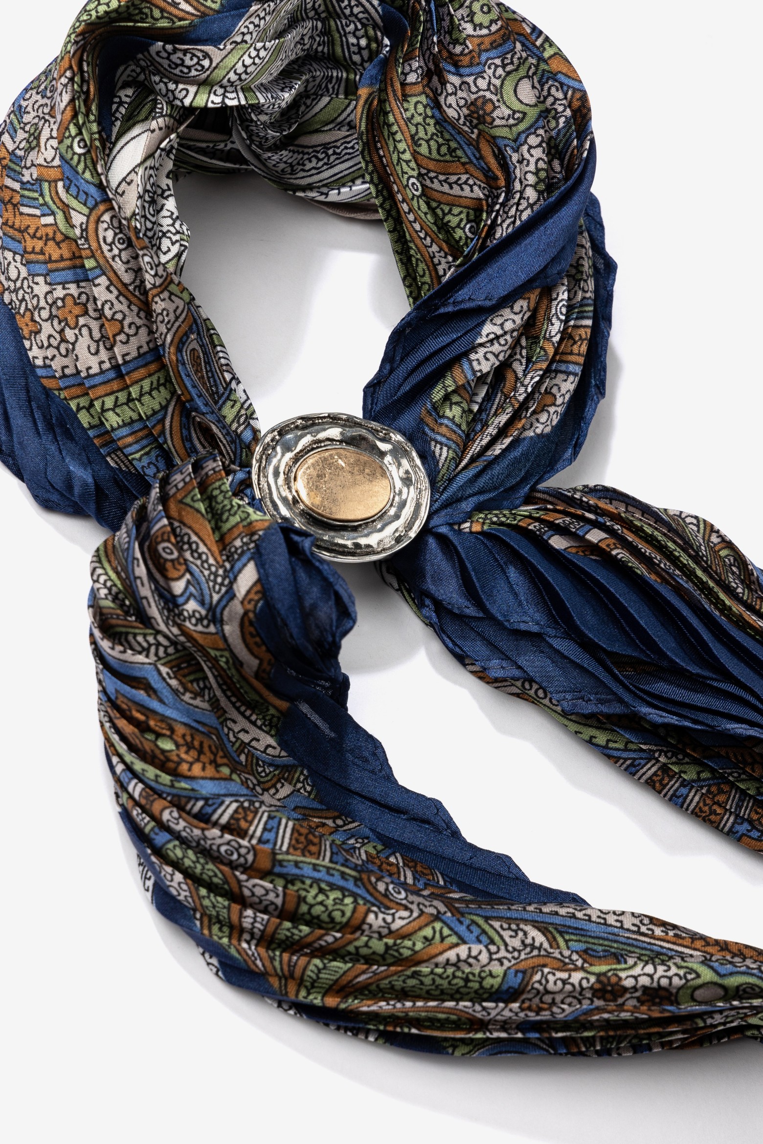 Blue Patterned Bandana Scarf