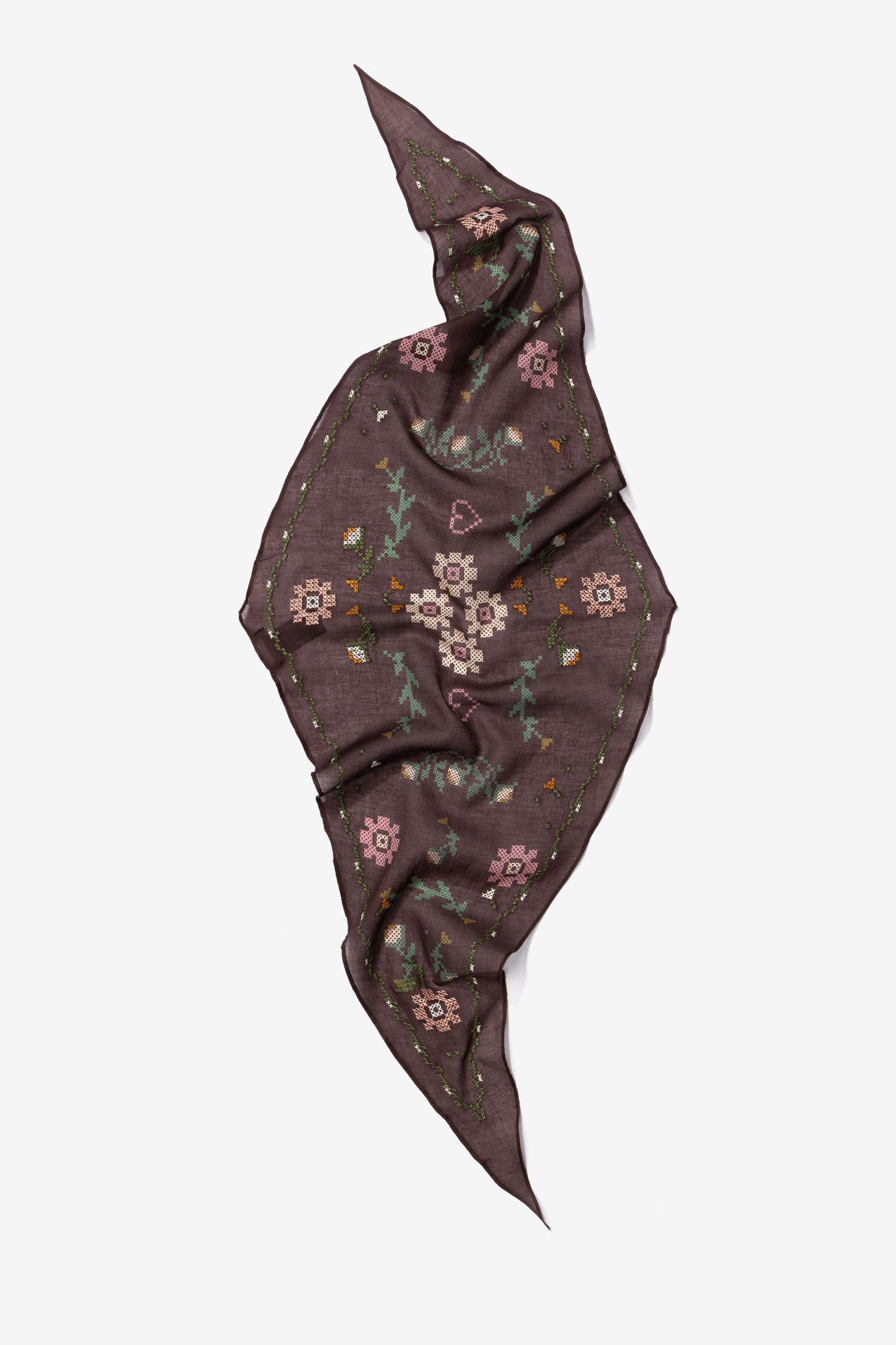 Brown Floral Boho Bandana