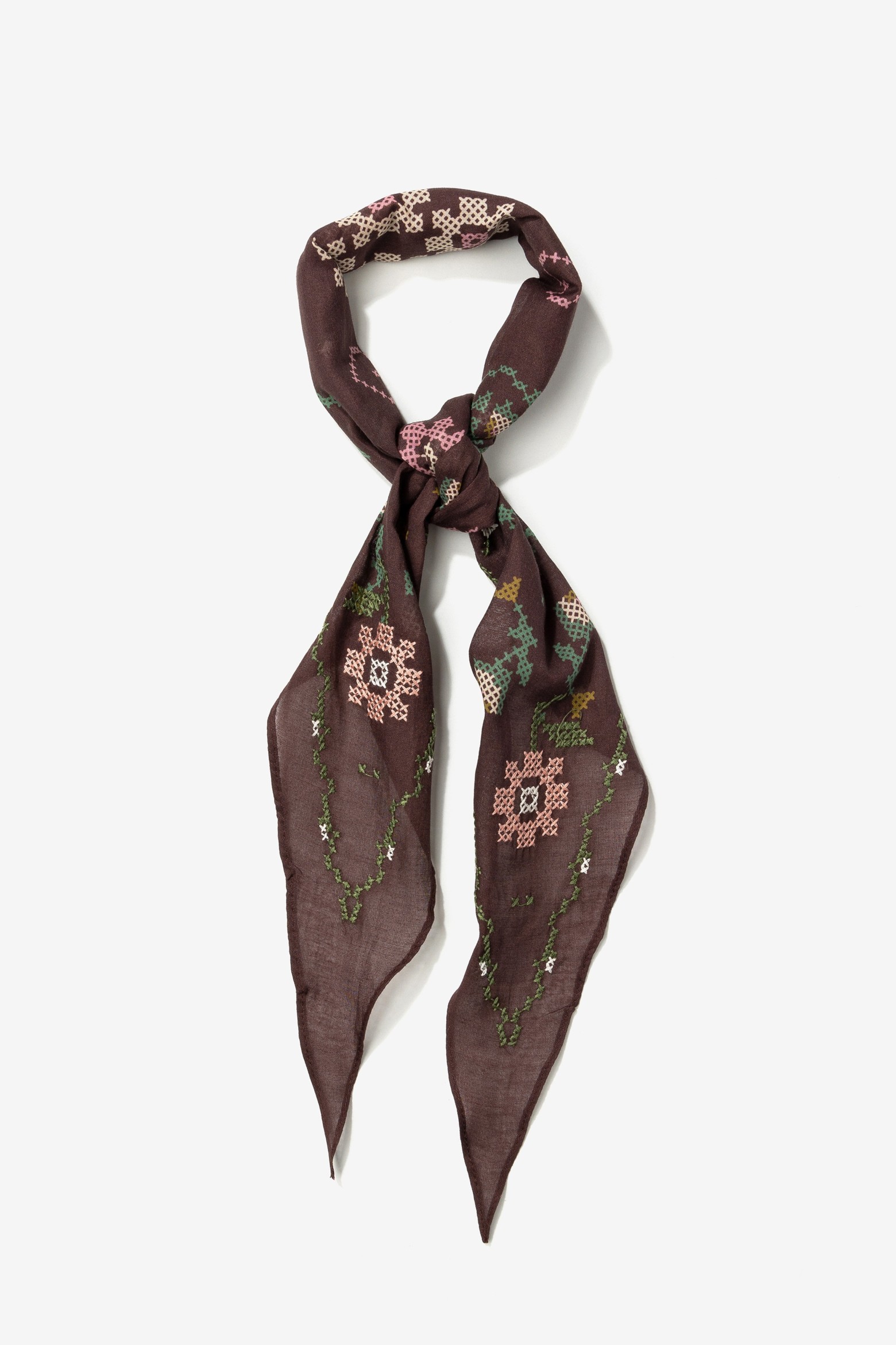 Brown Floral Boho Bandana