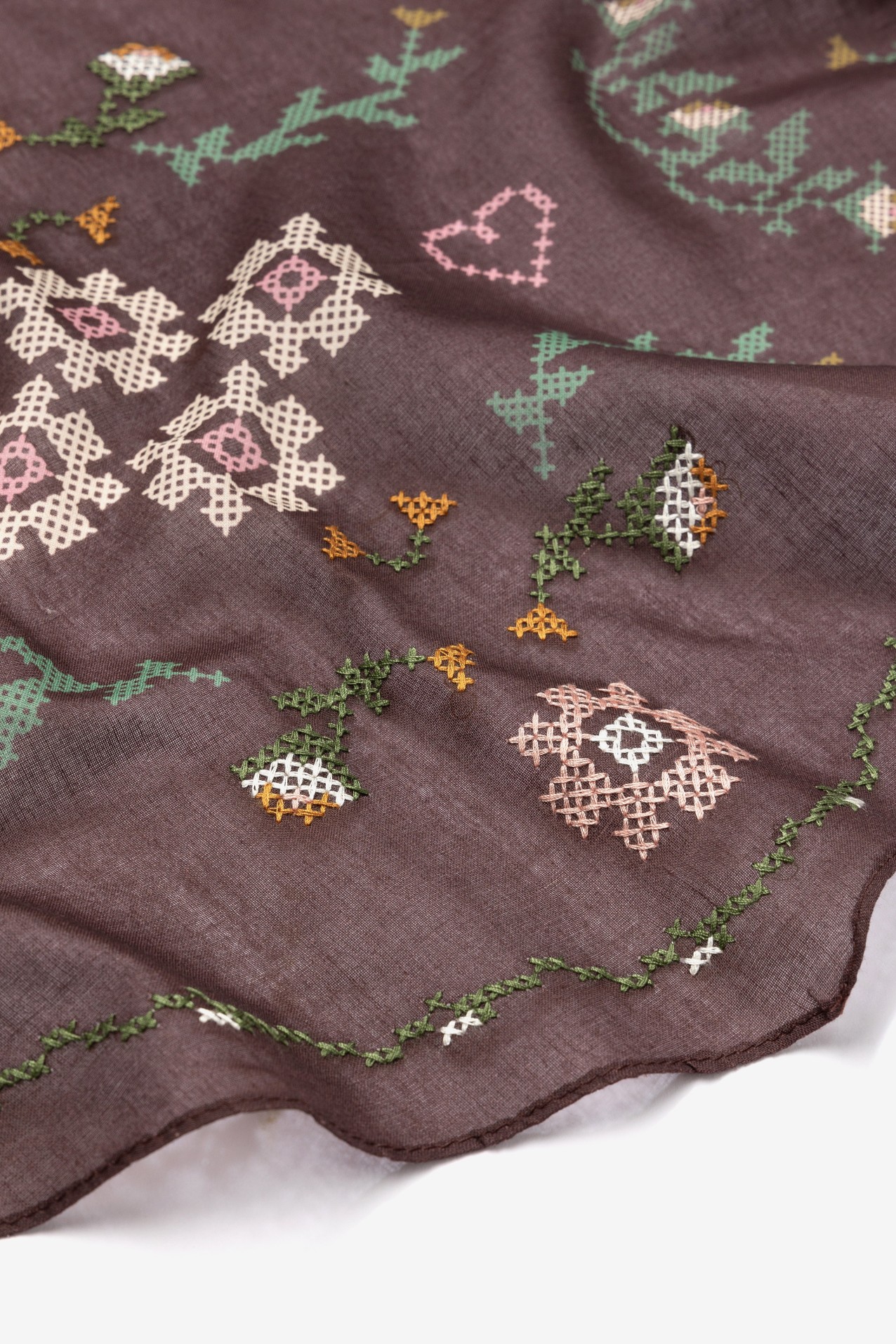 Brown Floral Boho Bandana