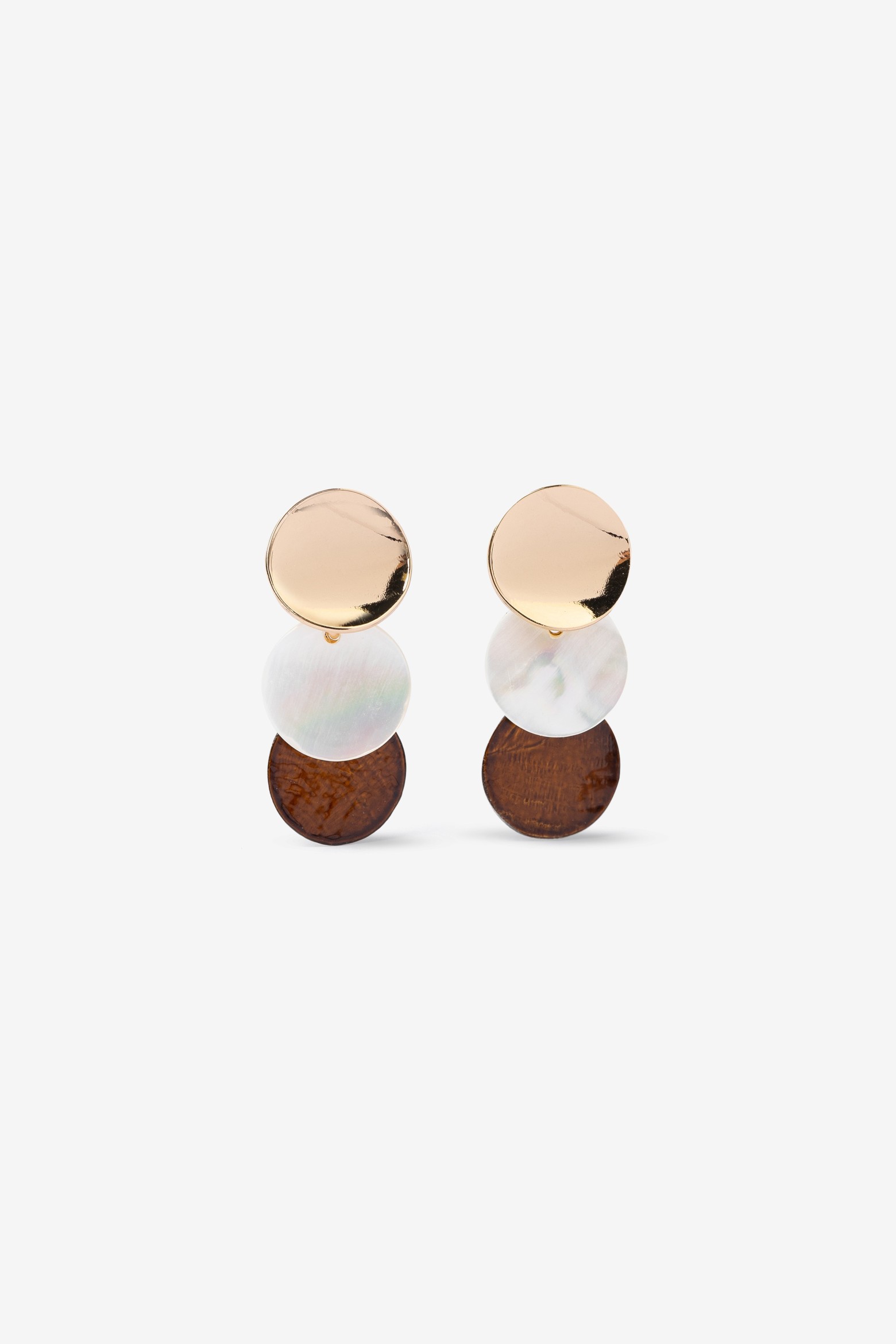 Brown Circular Statement Earrings