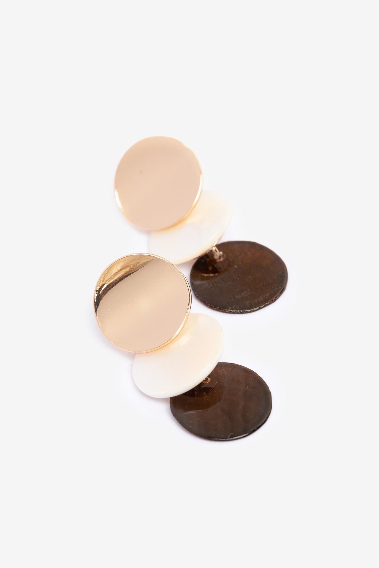 Brown Circular Statement Earrings