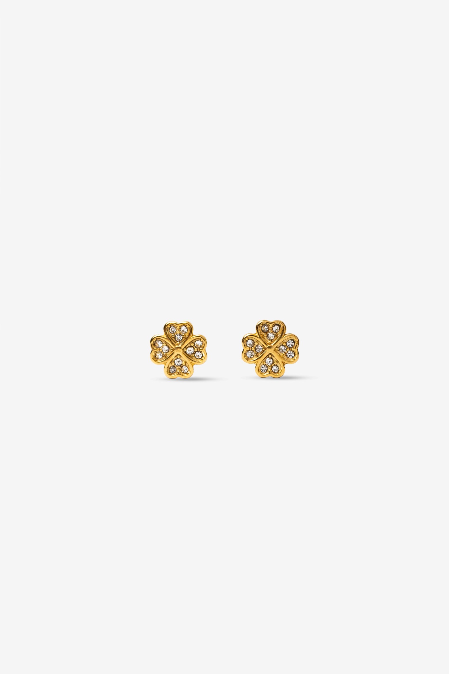 Shiny Stainless Steel Clover Earrings