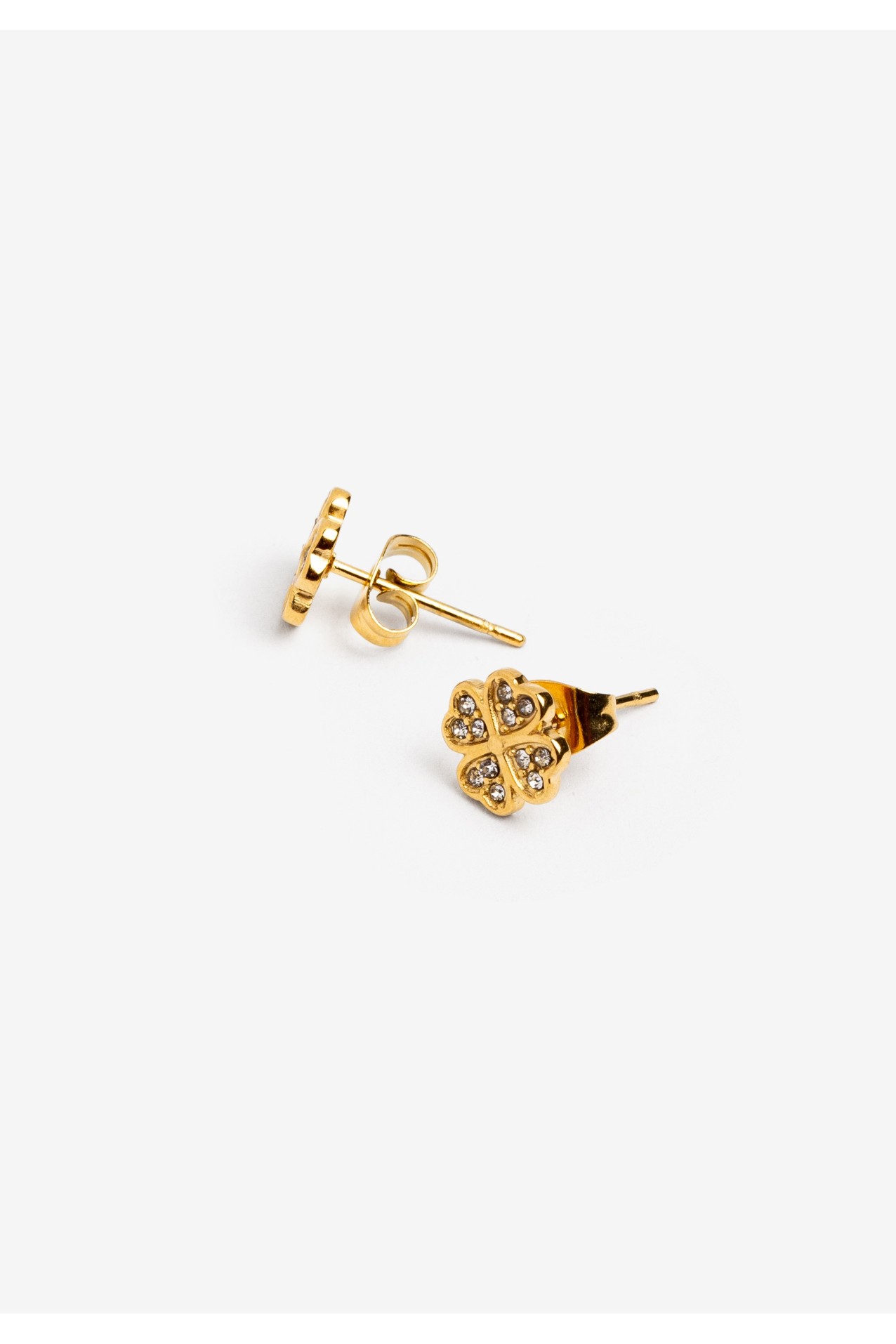 Shiny Stainless Steel Clover Earrings