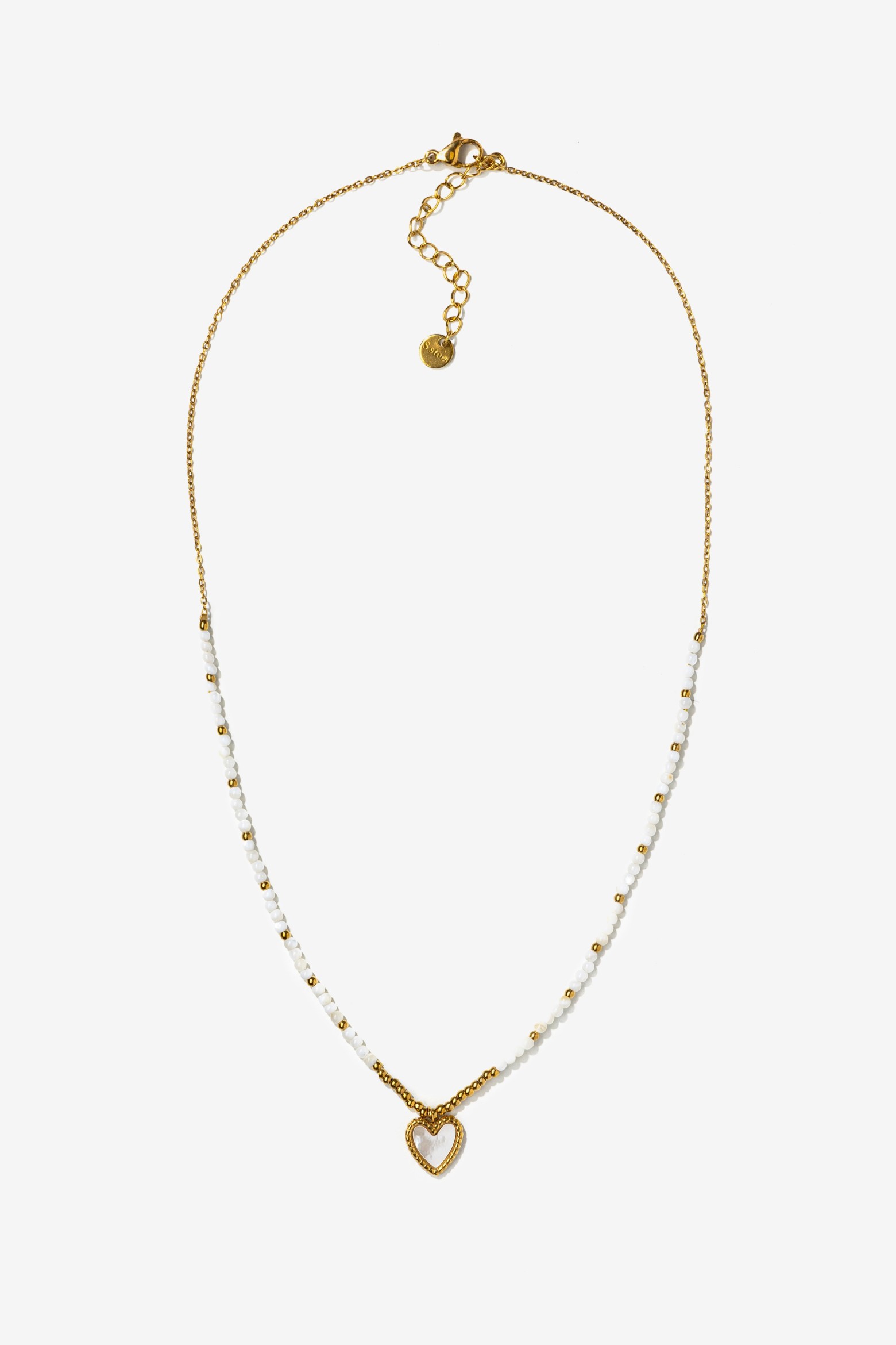 Gold Heart Bead Necklace