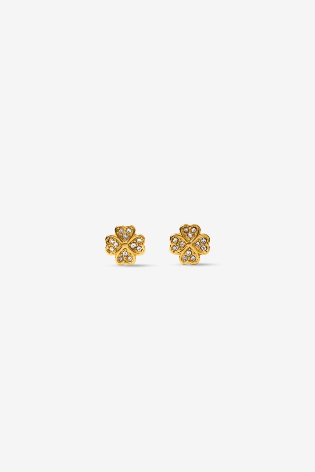 Shiny Stainless Steel Clover Earrings