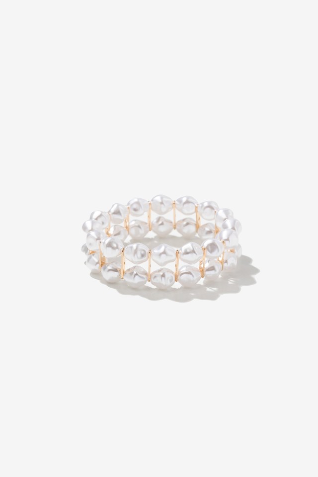 Gold Pearl-Look Bracelet
